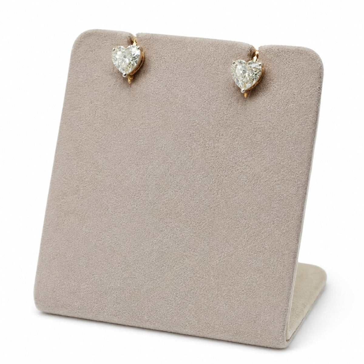 Heart Diamond Stud Earrings in 14K Gold