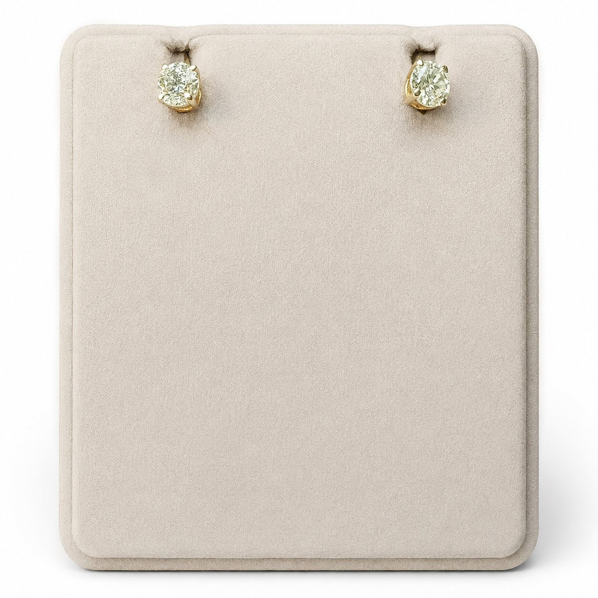Solitaire Diamond Stud Earrings in 14K Gold