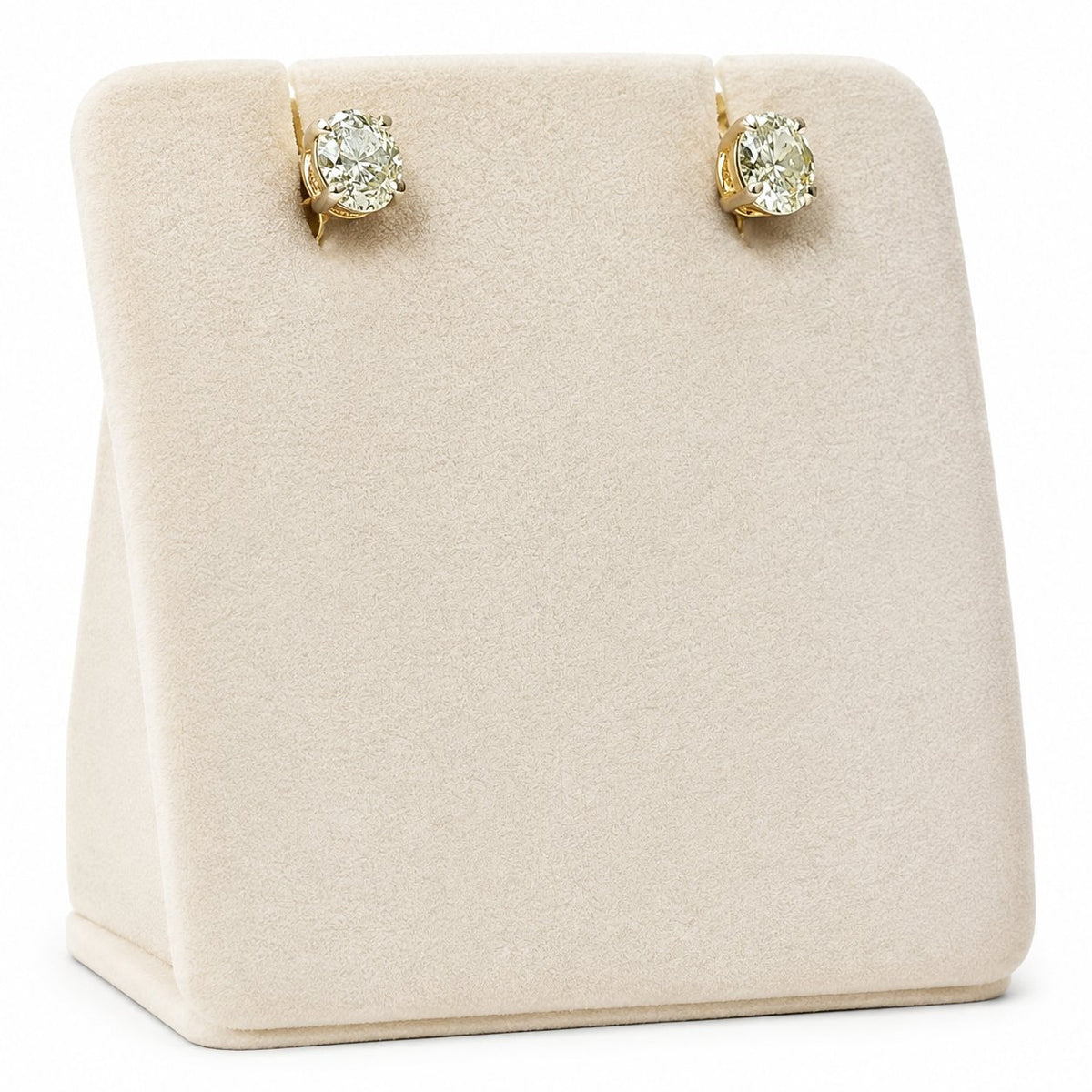 Solitaire Diamond Stud Earrings in 14K Gold