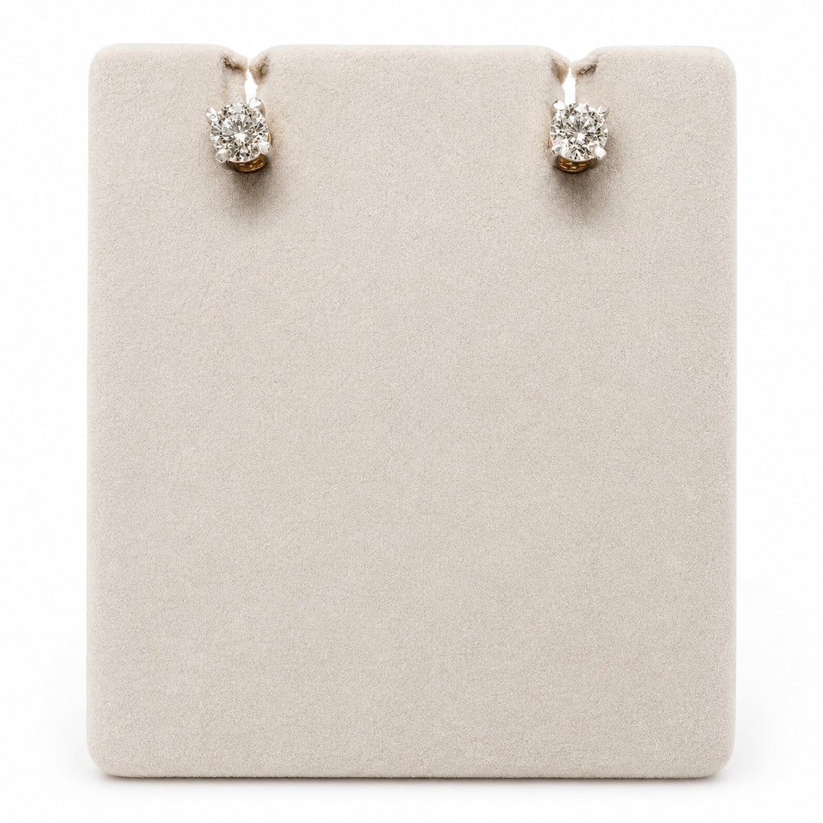 Cushion Diamond Stud Earrings in 14K Gold