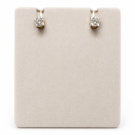 Cushion Diamond Stud Earrings in 14K Gold