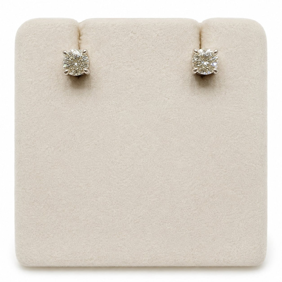 Cushion Diamond Stud Earrings in 14K Gold