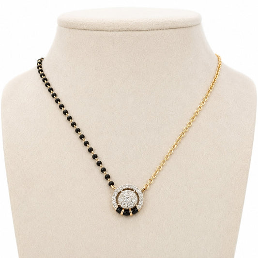 Diamond Halo Mangalsutra in 14K Gold